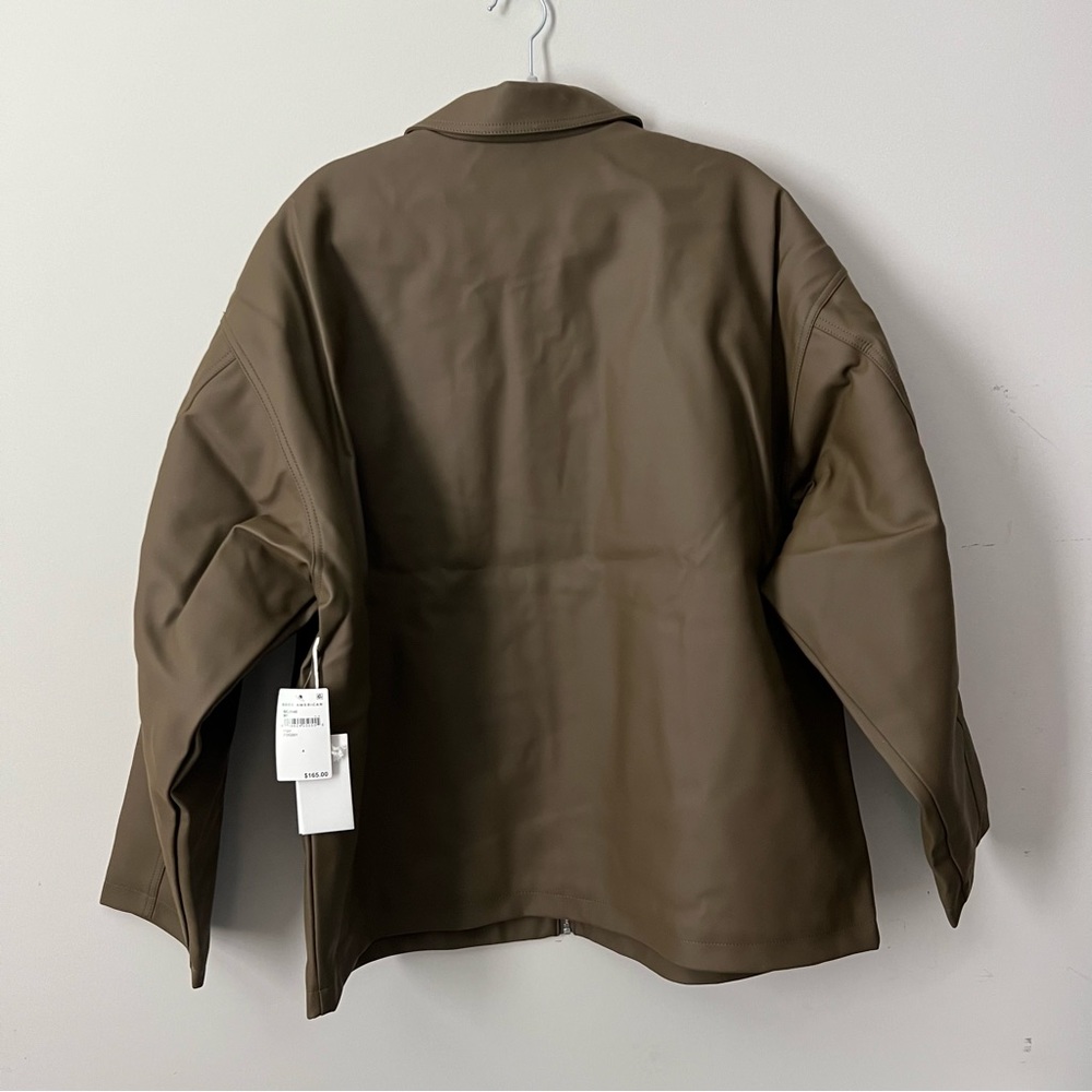 Good American Leather Chore Jacket in Fog - Picture 10 of 11